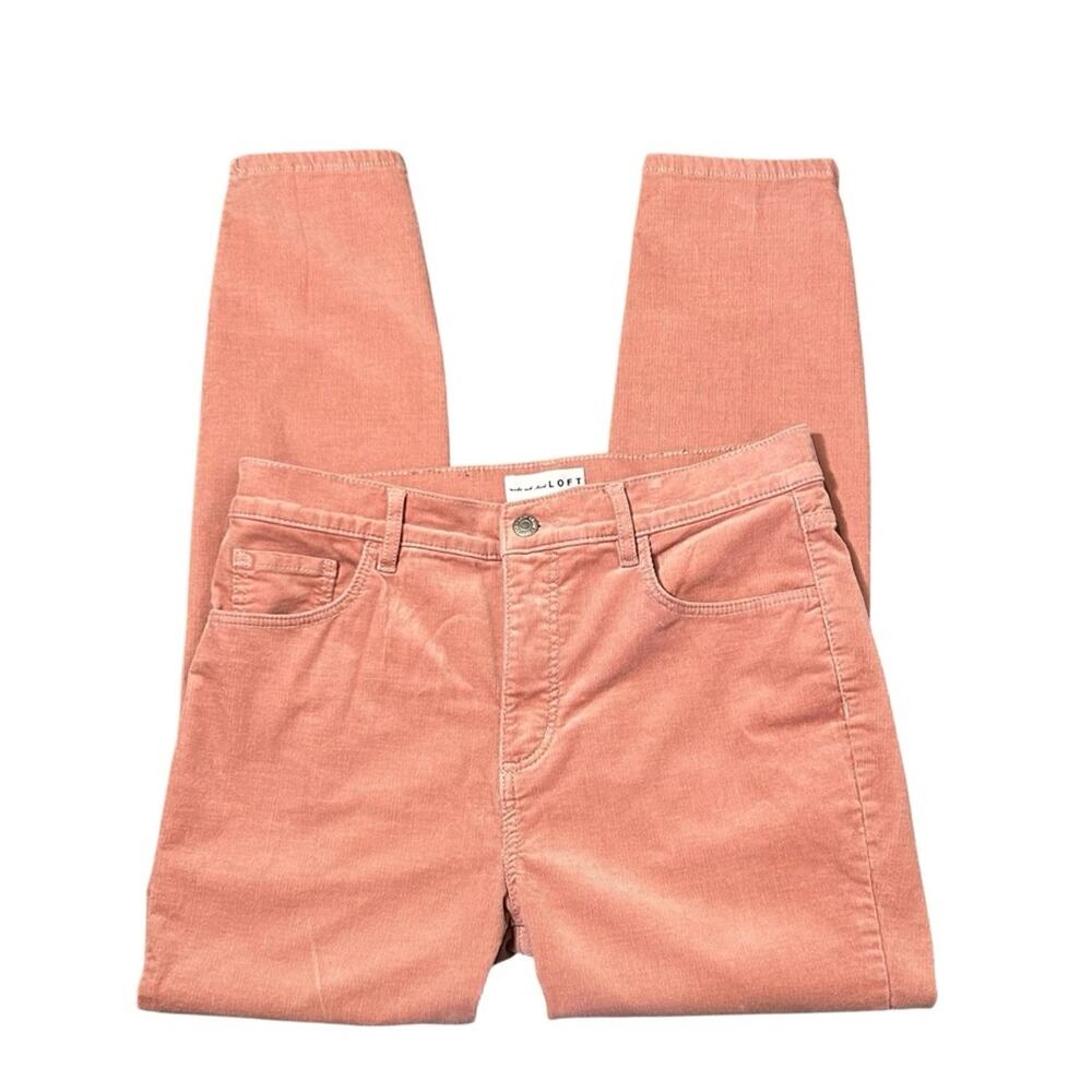 Loft High-Rise Corduroy Jeans Pants Size 29 / 8 Rose 26" Inseam